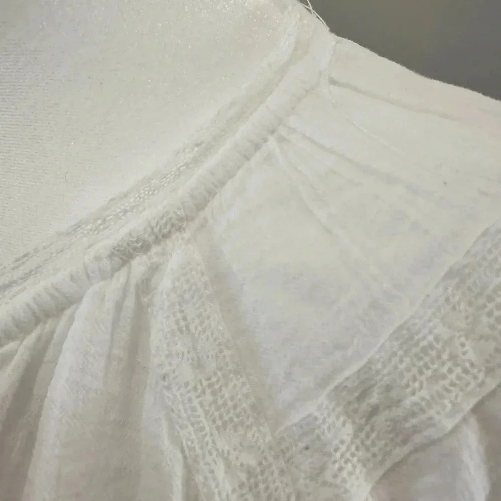 OLIVACEOUS WHITE COTTON BLEND TOP‎ - AIRY AND COOL! SIZE L - Picture 3 of 8